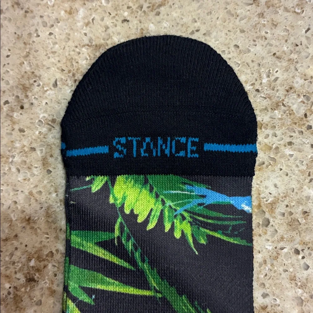 NWT STANCE Black Bird Cage Crew Socks Size Large